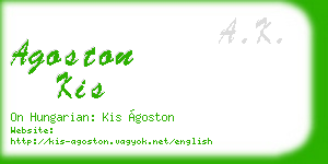 agoston kis business card