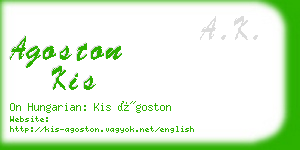agoston kis business card